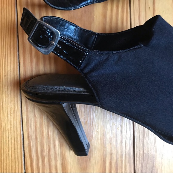 Life Stride Soft System Black Open Toe Heels, EUC, 7.5 - Picture 7 of 15